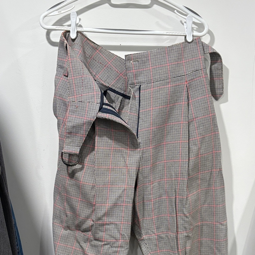 Hugo Boss Houndstooth Pants with Red Accent
